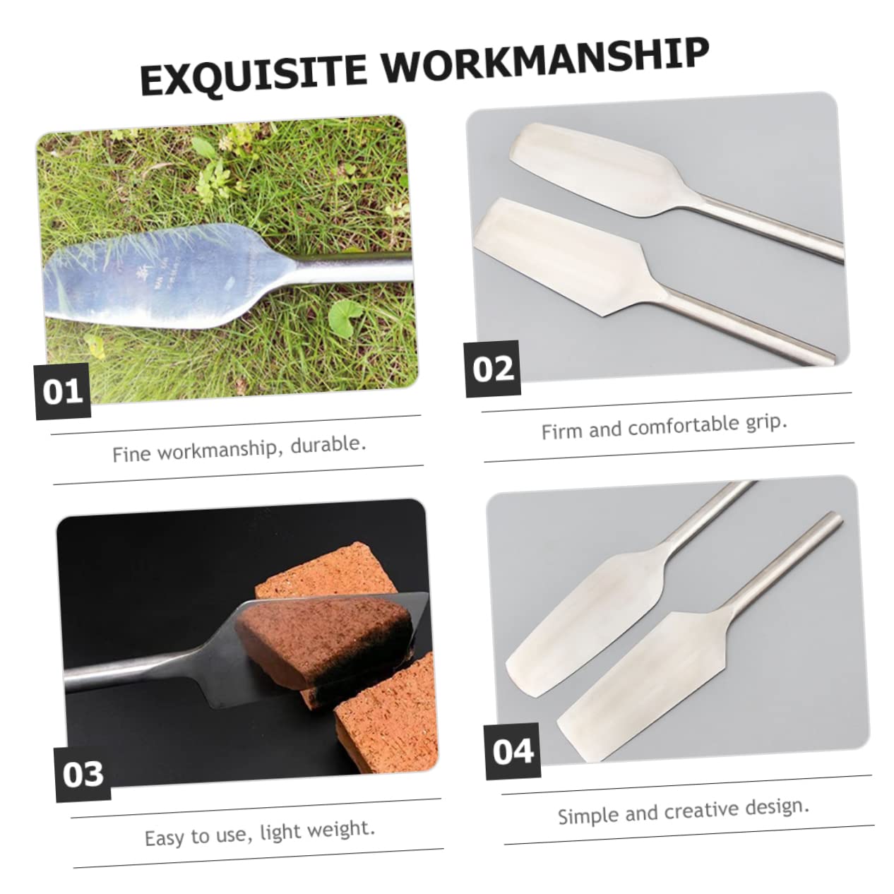 2-Piece Stainless Steel Plaster & Tile Tools Set - Margin Trowel & Drywall Trowel for Concrete, Masonry, Flooring & Construction Work - Durable Metal Tools for Professional Contractors & DIY Home Renovation Projects