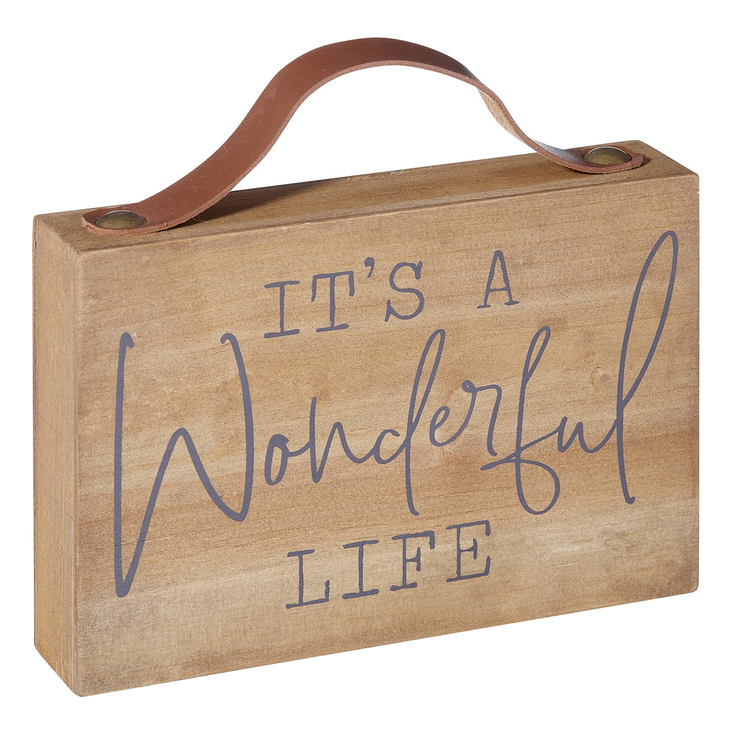 Faithworks Inspirational Farmhouse Wooden Sign - 8 x 5.25 Inch Rustic Home Decor with 'Wonderful Life' Message - Perfect for Wall Decor, Housewarming Gifts & Farmhouse Style Interiors