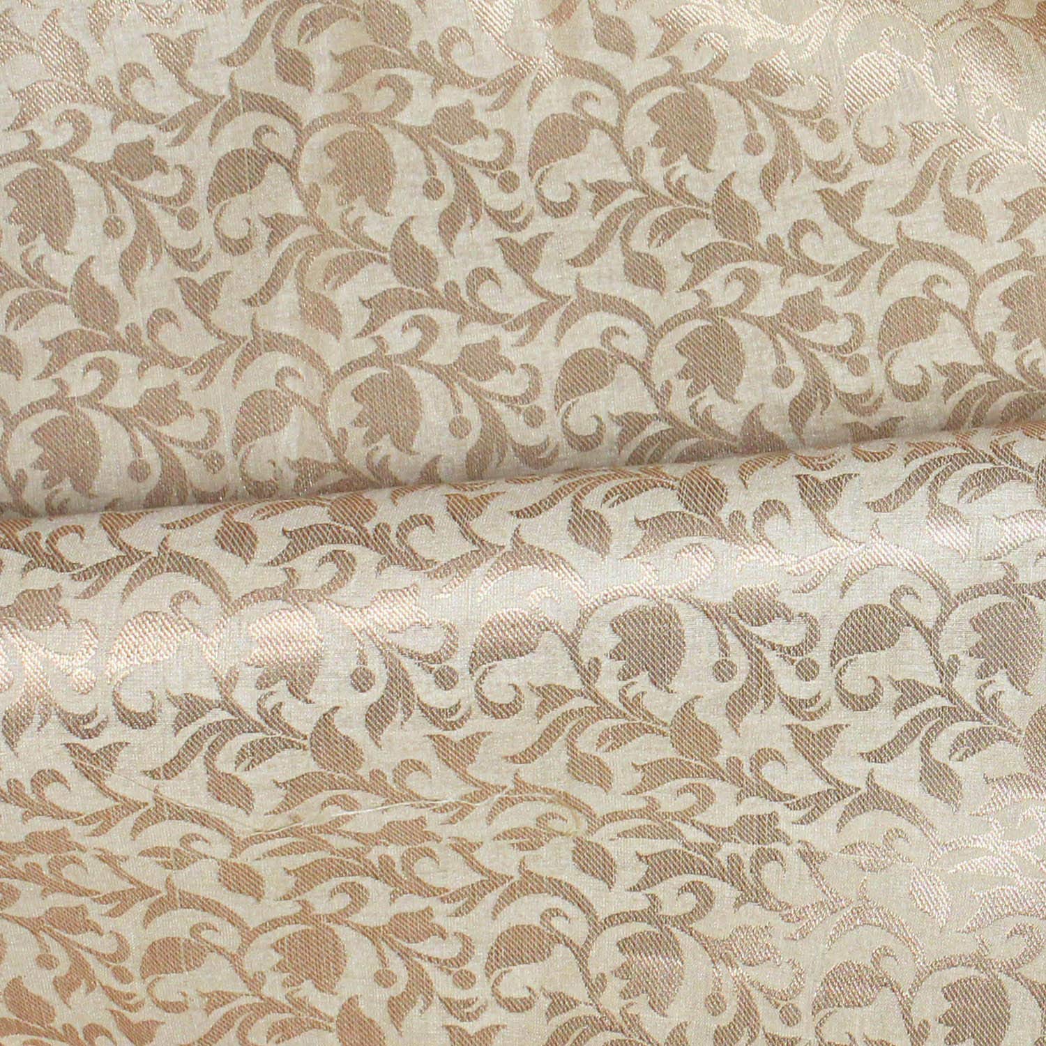 Elegant Brocade Art Silk Beige Fabric - Premium Wedding Lehenga Skirt Material, Solid Pattern Textile for Sewing, Crafting & Home Decor (Sold by The Yard) | Perfect for Bridal Wear, DIY Projects & Decorative Pillows