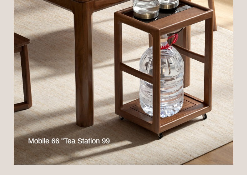 Premium Black Walnut Solid Wood Removable Side Table - Rustic End Table with Sturdy Metal Legs for Living Room, Bedroom, or Outdoor Patio Use