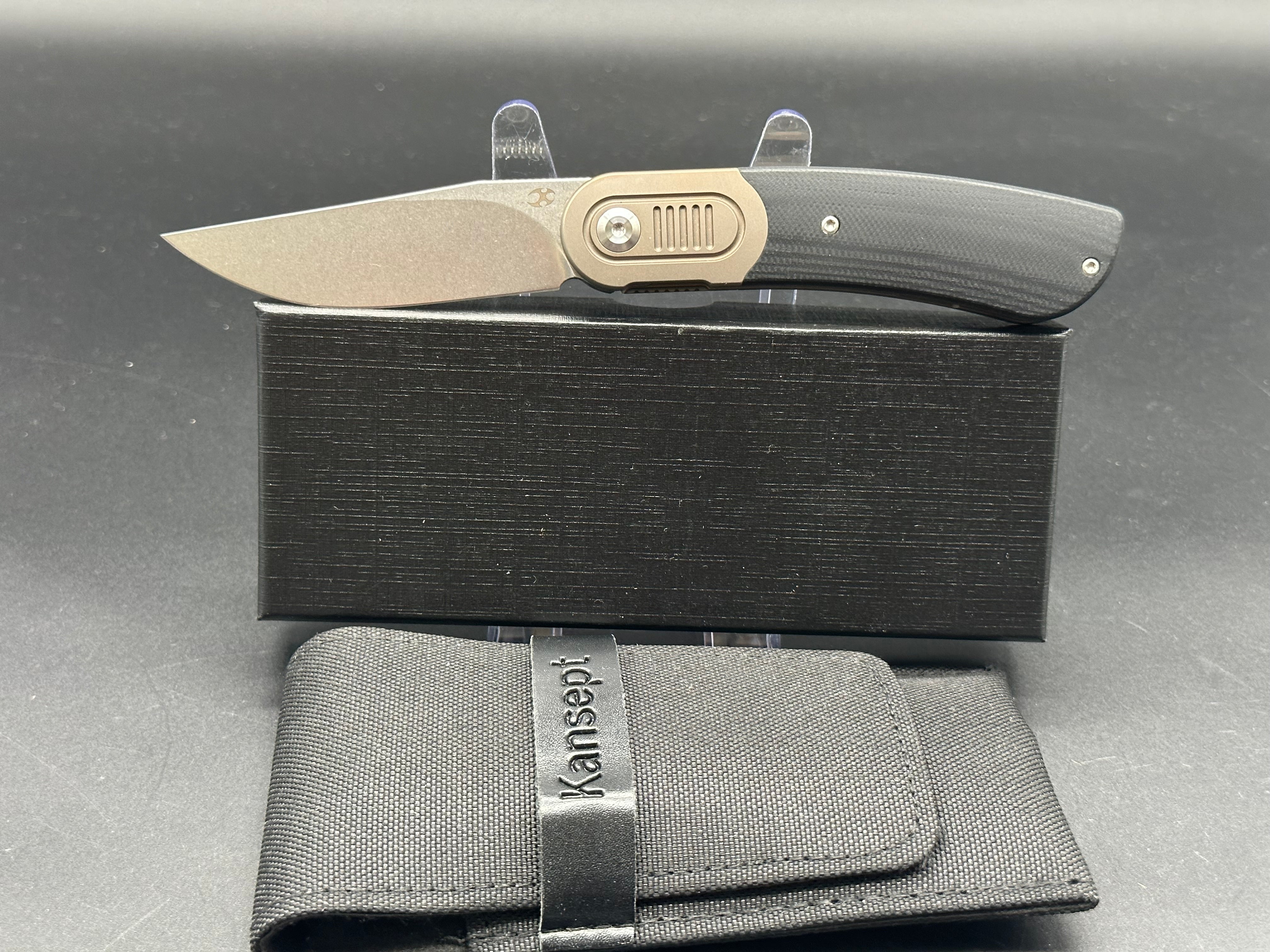 Kansept Reverie Titanium Folding Knife with Black G10 Handle & S35VN Steel Blade - EDC Pocket Knife for Outdoor Camping, Hiking, and Everyday Carry
