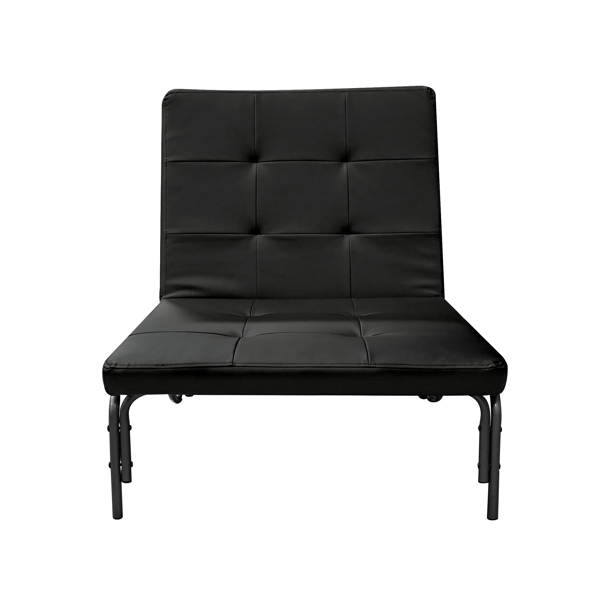 Acme Furniture Senon Futon Chair - Silver & Black Convertible Sleeper Sofa for Small Spaces | Perfect for Apartments, Dorms & Guest Rooms