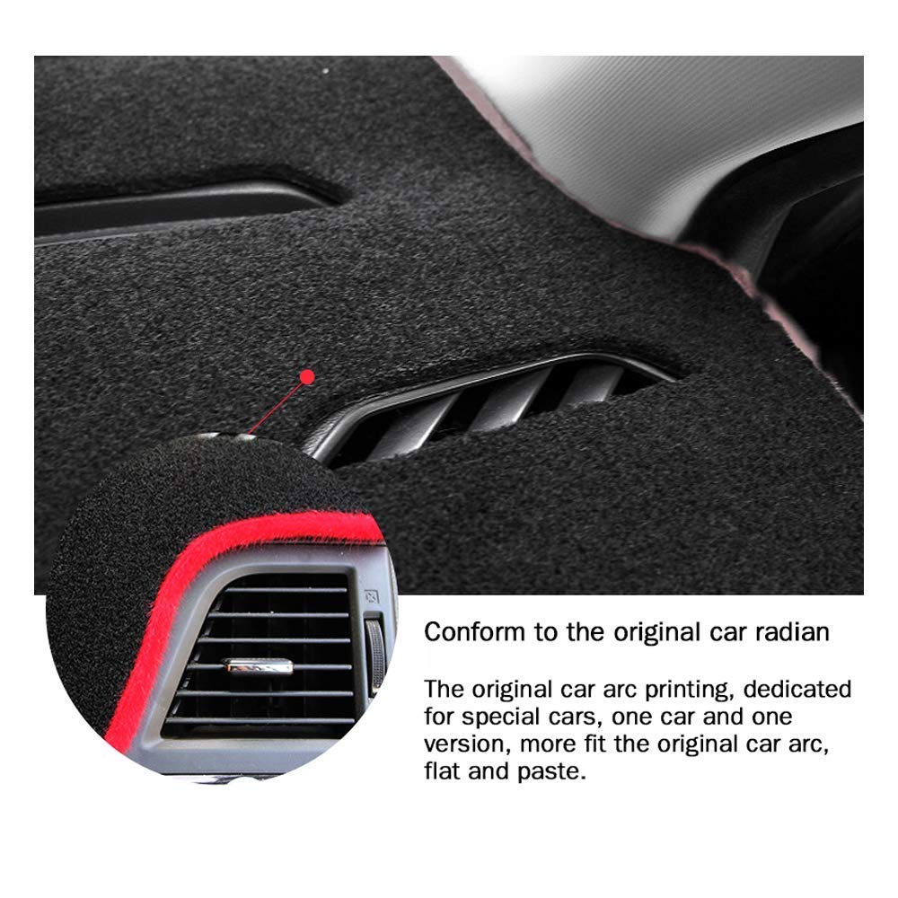 SureKit Custom Fit Dash Cover for Kia Soul 2014-2020 | UV Protection Dashboard Mat | Red Stitching | Perfect for Sun Protection & Interior Preservation