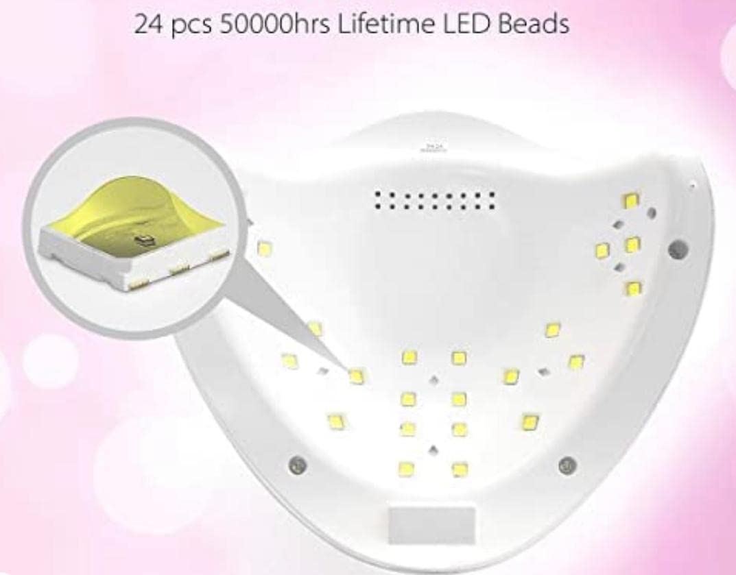Professional 96W 24 LED UV Nail Dryer with Auto Sensor - Fast Curing Nail Art Lamp for Manicure & Pedicure | Golden Finish | Perfect for Home & Salon Use