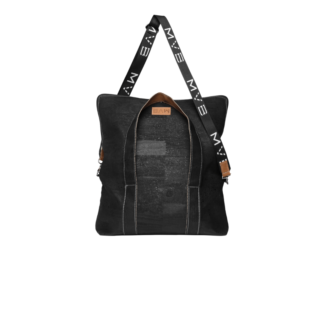 Vegan Cork Messenger Bag for Women & Men - Versatile & Stylish The Versa Flop in Black & Camel - Perfect for Work, Travel & Everyday Use