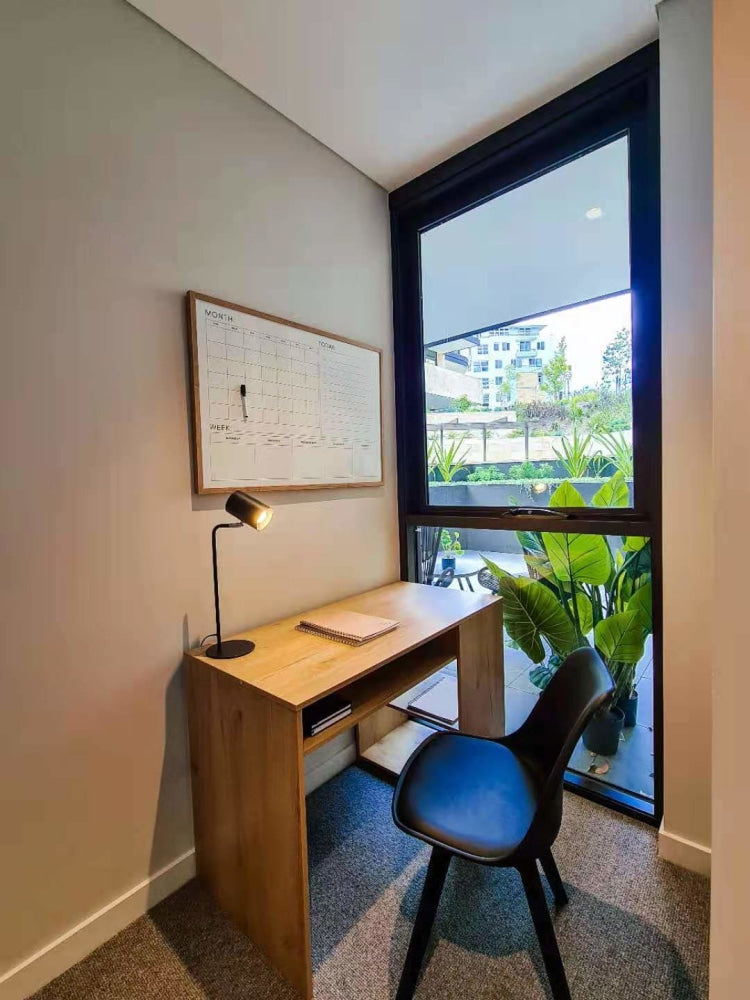 Solid Wood Computer Desk for Home Office - Natural Finish Study Writing Workstation for Laptop & PC - Perfect for Remote Work, Online Classes & Small Spaces
