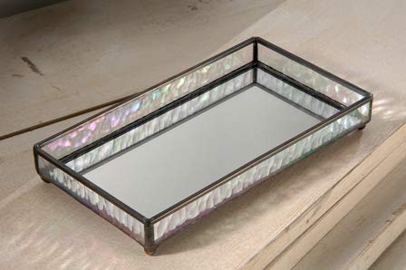 Mirrored Glass Tray for Makeup & Jewelry - Bathroom Vanity Organizer - Home Decor Gift for Women