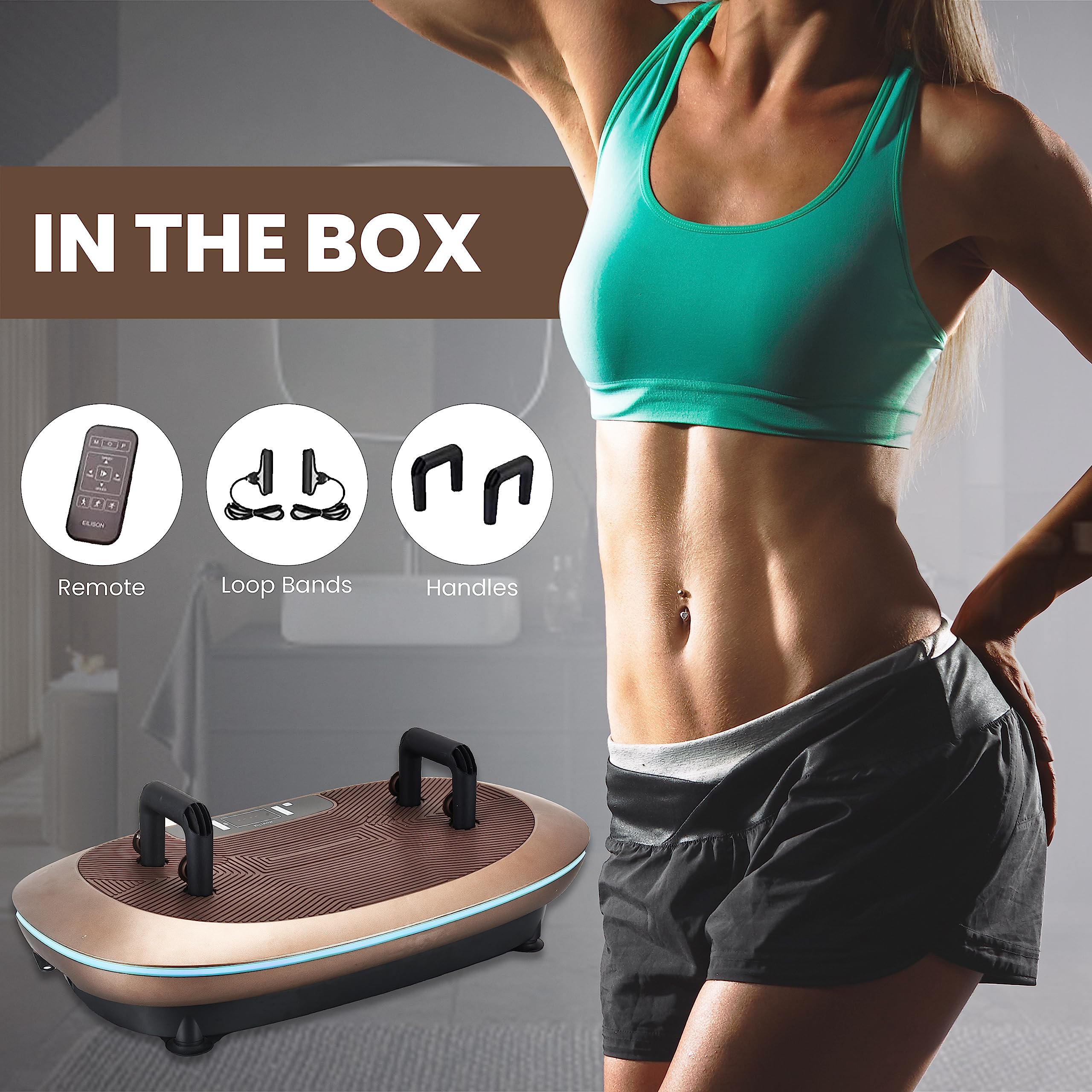 EILISON 4D Vibration Plate Exercise Machine with 3 Powerful Silent Motors - Oscillation, Linear & Pulsation Modes for Home Workout - Full Body Vibration Platform for Weight Loss, Muscle Recovery & Toning - Perfect for Home Gym, Physical Therapy & Fitness Enthusiasts