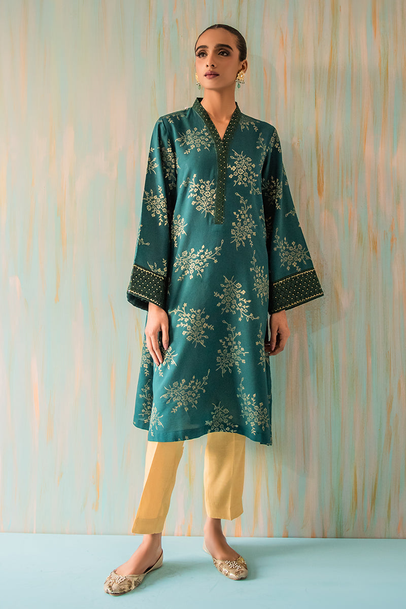 Elegant Misty Jade Embellished Blouse for Women - Perfect for Office Wear, Parties & Special Occasions