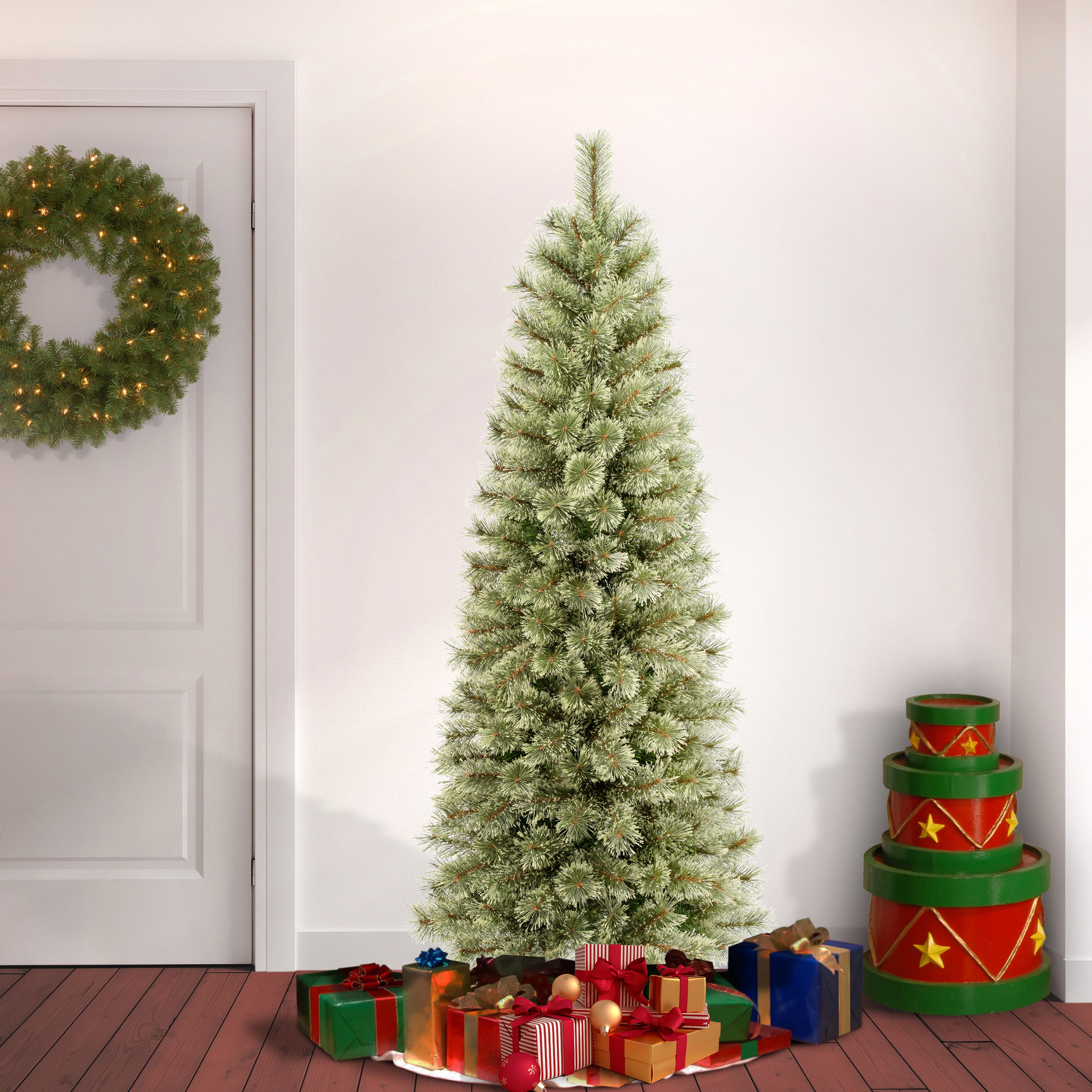 6 ft. Arcadia Pine Cashmere Slim Artificial Christmas Tree - Perfect for Small Spaces, Apartments & Cozy Holiday Decor