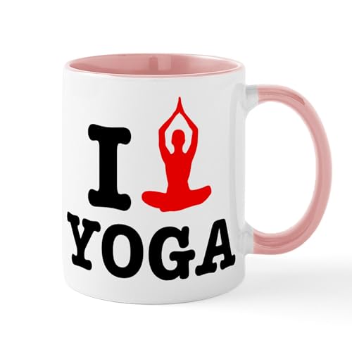 White/Pink Inside - I Heart Yoga Mug