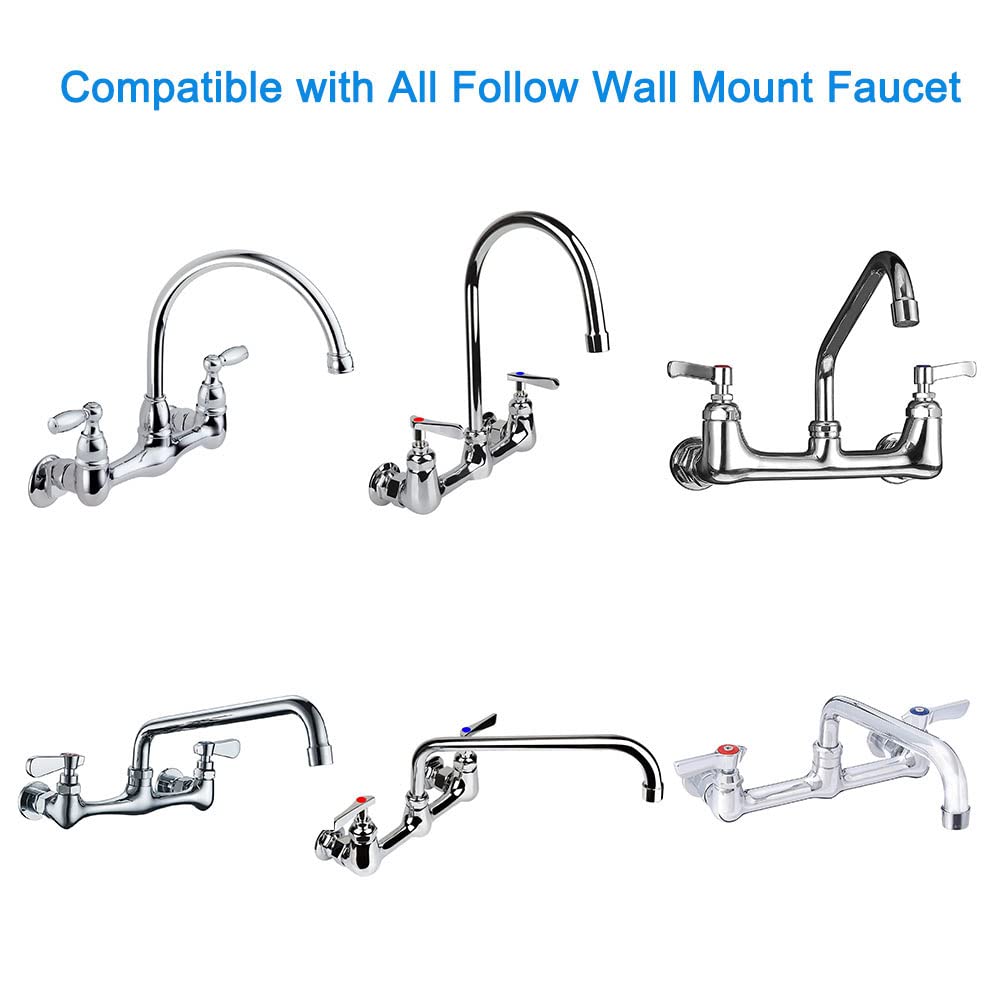Commercial Kitchen Sink Faucet Wall Mount Installation Kit - Stainless Steel Backsplash Mount Set for Prep & Utility Sinks (2Pcs) - Perfect for Restaurant, Food Truck & Commercial Kitchen Setup