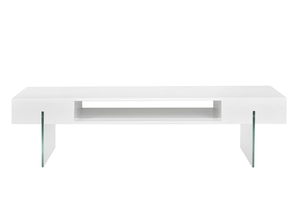 60 Inch TV Stand for Living Room - White Modern Entertainment Center with Storage Shelves, Perfect for Flat Screen TVs & Media Devices