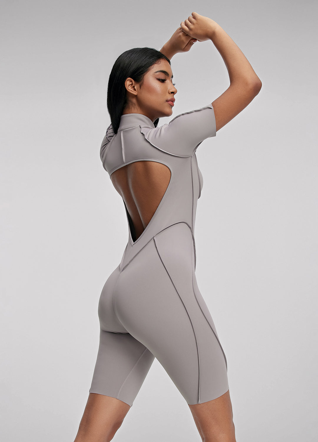 Sleek Shorts Catsuit for Women - Stretchy & Comfortable Bodysuit for Dance, Yoga & Workout - Fashionable One-Piece Outfit for Fitness & Lounge Wear