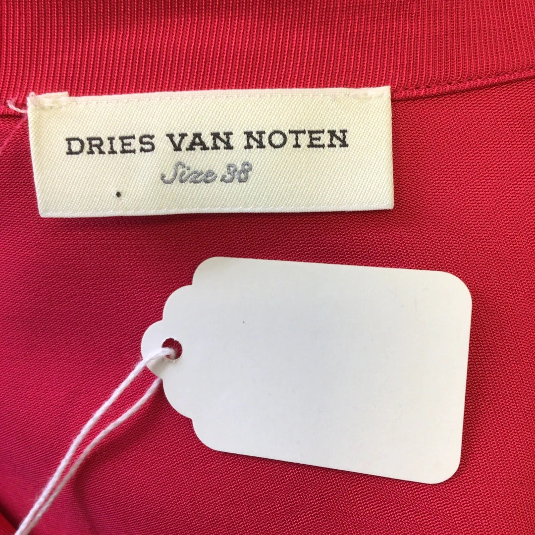 Dries van Noten Women's Raspberry Pink Long Sleeve Button Down Shirt - Elegant Office Wear & Casual Outfit for Women