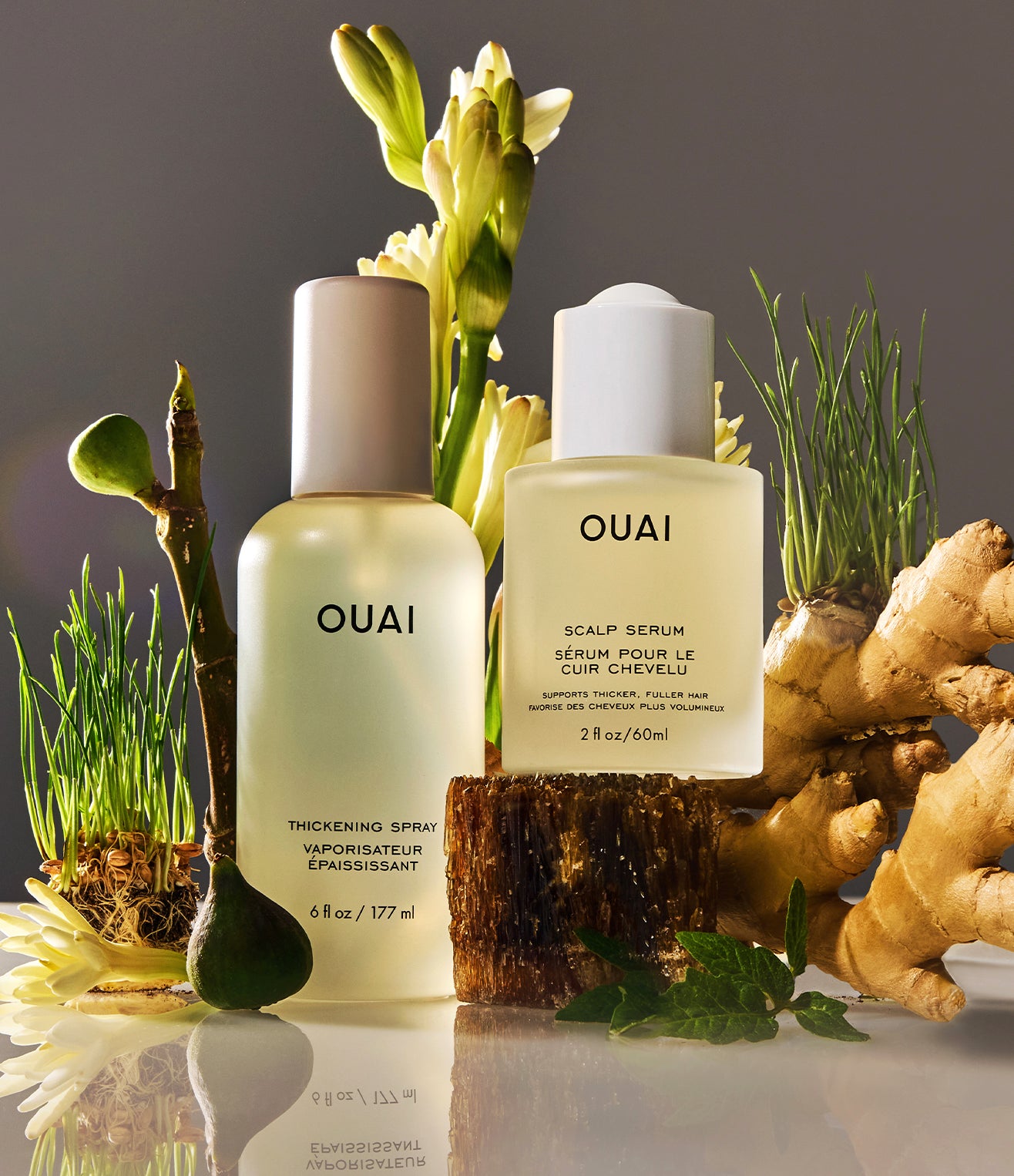 OUAI Thicker Hair Kit for Fuller, Healthier Hair – Volumizing & Strengthening Treatment for Thin, Fine Hair – Perfect for Daily Use & Styling at Home