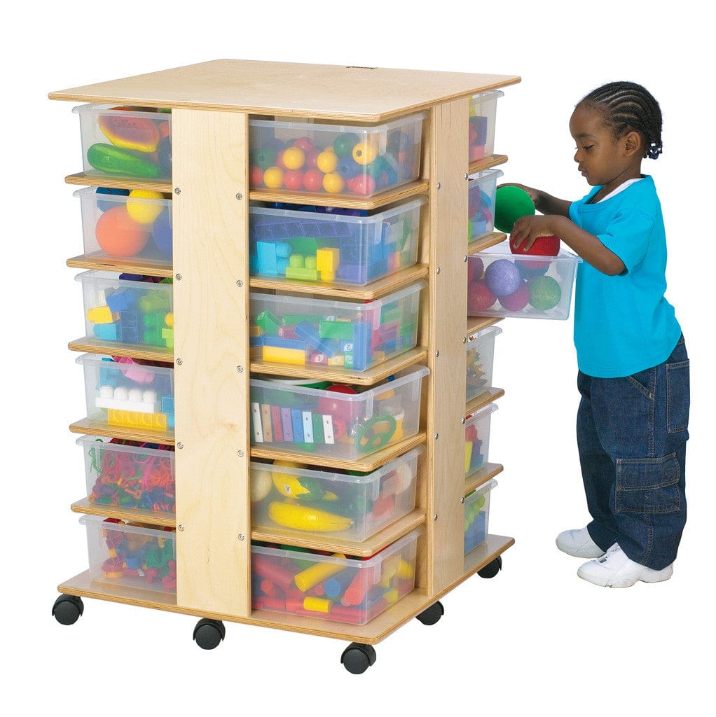 Jonti Craft® 24-Section Clear Tub Tower - Durable Plastic Storage Organizer for Classroom, Playroom & Home Organization