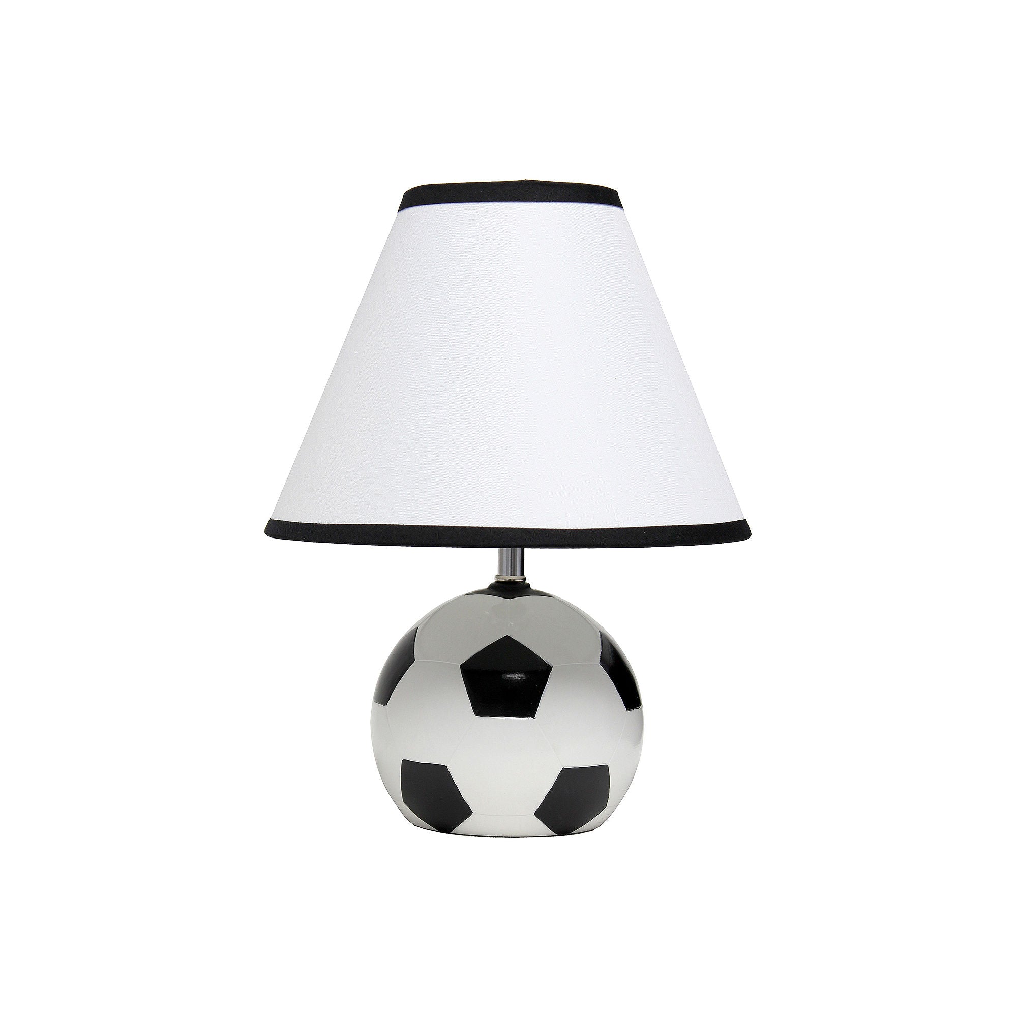 All The Rages Simple Designs Athletic Sports Ceramic Table Lamp LT1079 SCR - Black & White, One Size - Perfect for Bedroom, Living Room, and Office Decor