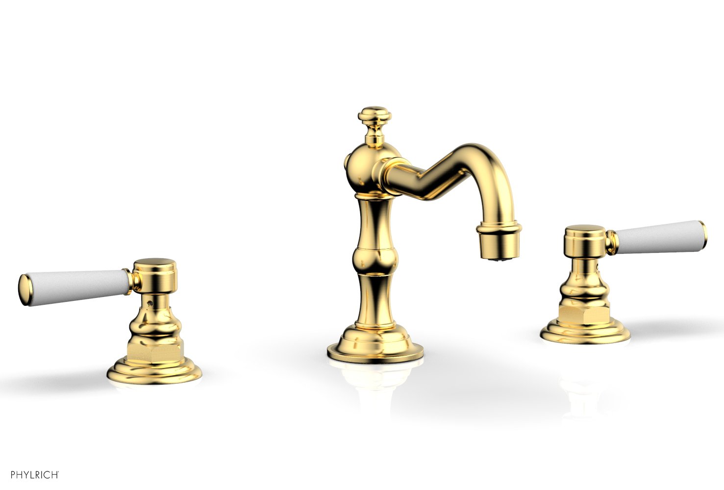 HENRI Widespread Bathroom Faucet in Satin White with Lever Handles - Model 161 02 | Perfect for Modern Vanities and Powder Rooms