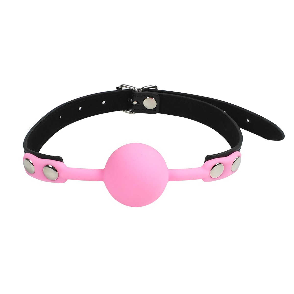 Premium Open Mouth Silicone Ball Gag for BDSM & Bondage Play - Pink (2