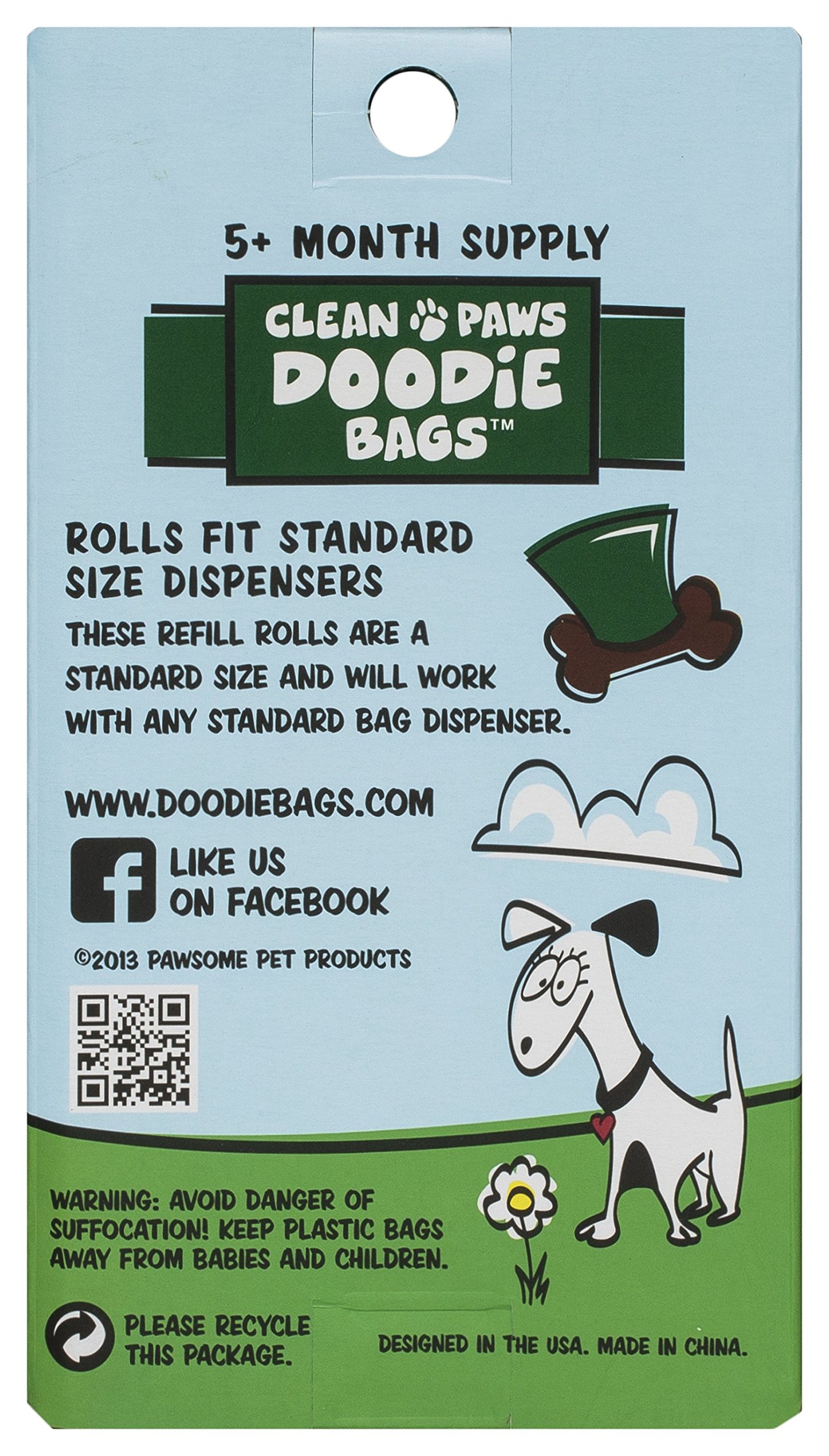 Clean Paws Refill Rolls for Dogs - 18 Rolls | Pet Grooming Wipes for Paws, Face & Body | Gentle & Hypoallergenic for Sensitive Skin | Perfect for Post-Walk Cleaning & Travel Use