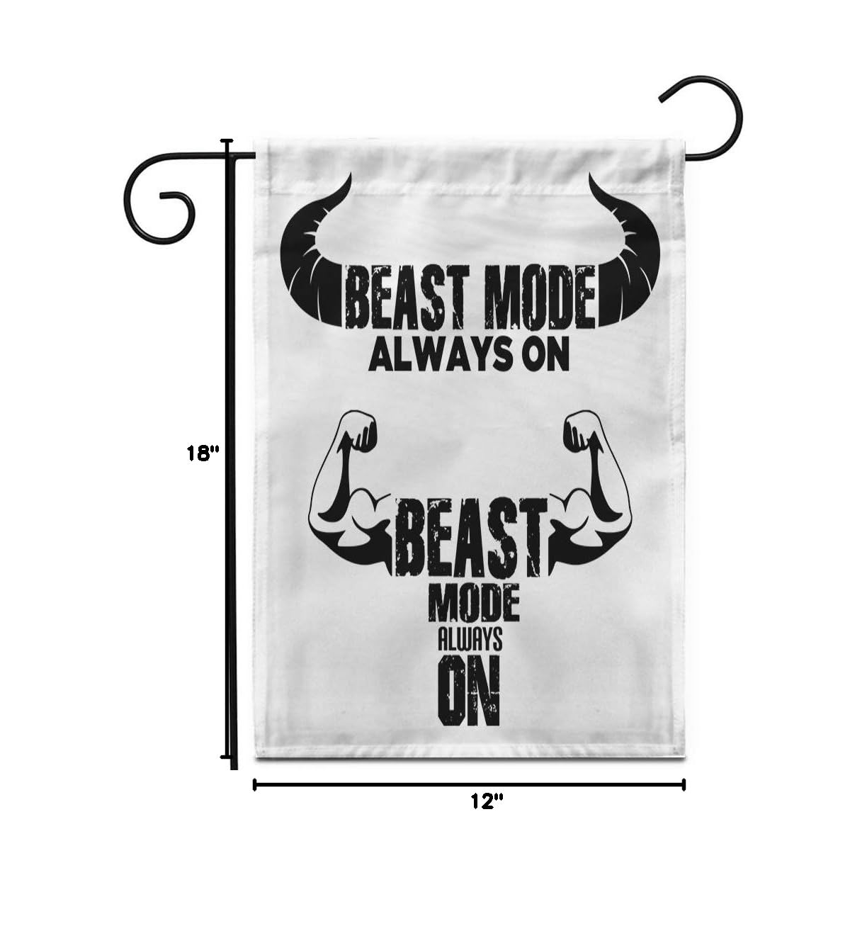 12x18 Inch Double Sided Gym Beast Mode Garden Flag - Motivational Fitness Workout Outdoor Decor for Patio, Lawn & Yard - Perfect for Home Gym Enthusiasts & Fitness Lovers