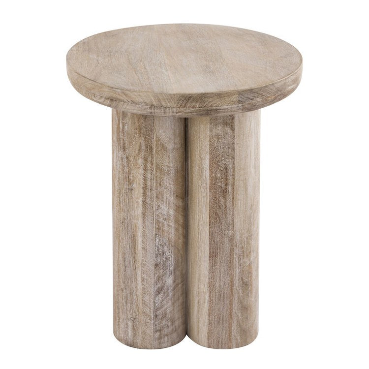 Morris Cerused Accent Table - 16 x 20 Inch Natural Wood Side Table for Living Room, Bedroom & Entryway | Modern Farmhouse Decor