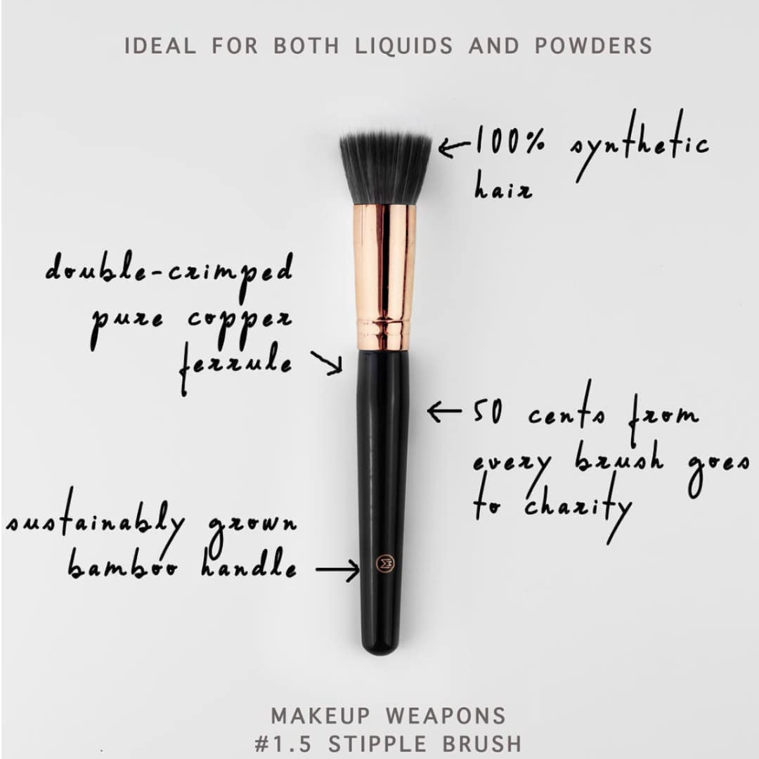 Professional Vegan Makeup Brush - Soft Blending for Highlight & Powder | 1.6