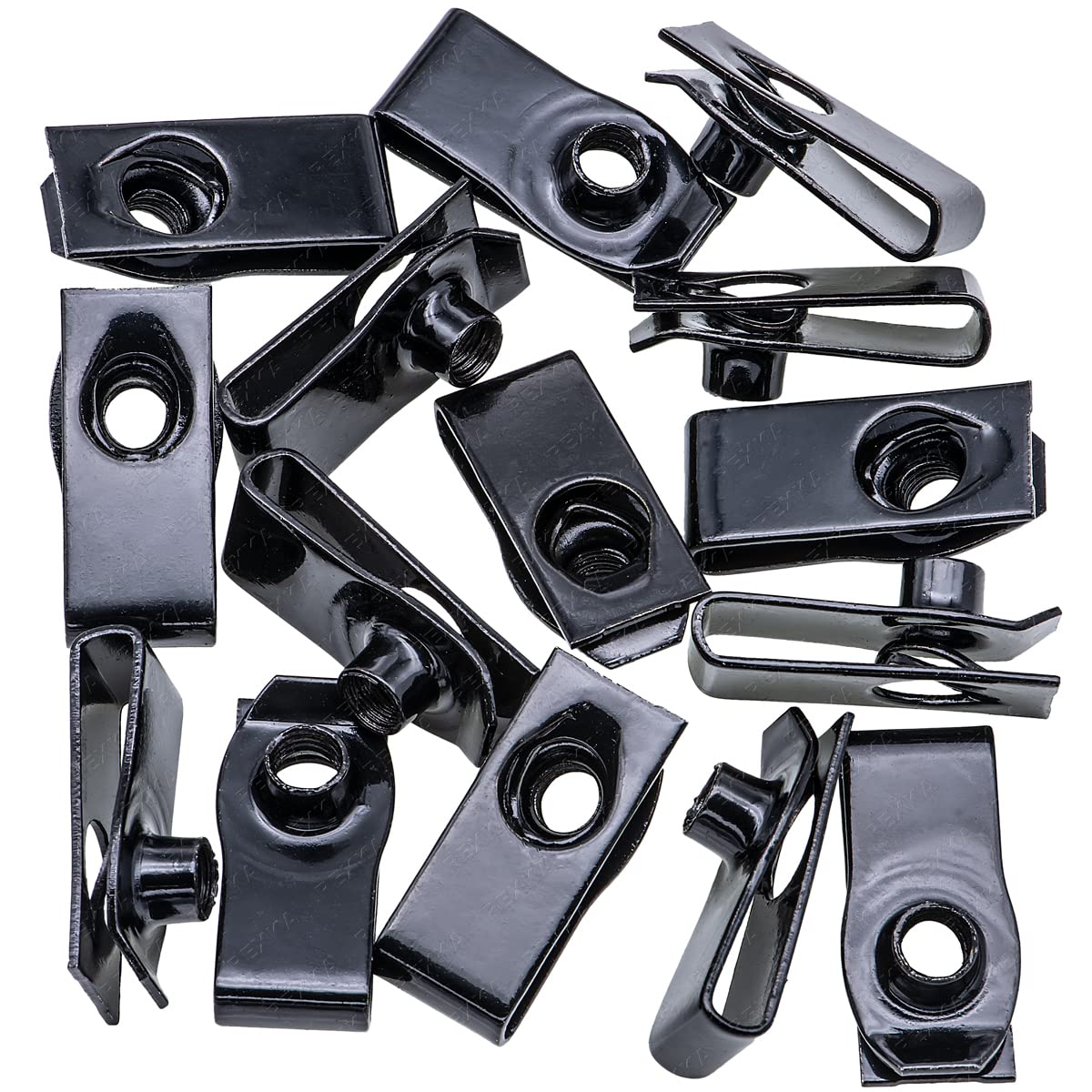 Rexka 15-Piece M6-1.0 Front Bumper Cover Splash Shield Grill Extruded U Nut Kit - Compatible with GM 11609385 Trucks - Perfect for Off-Roading & Vehicle Maintenance