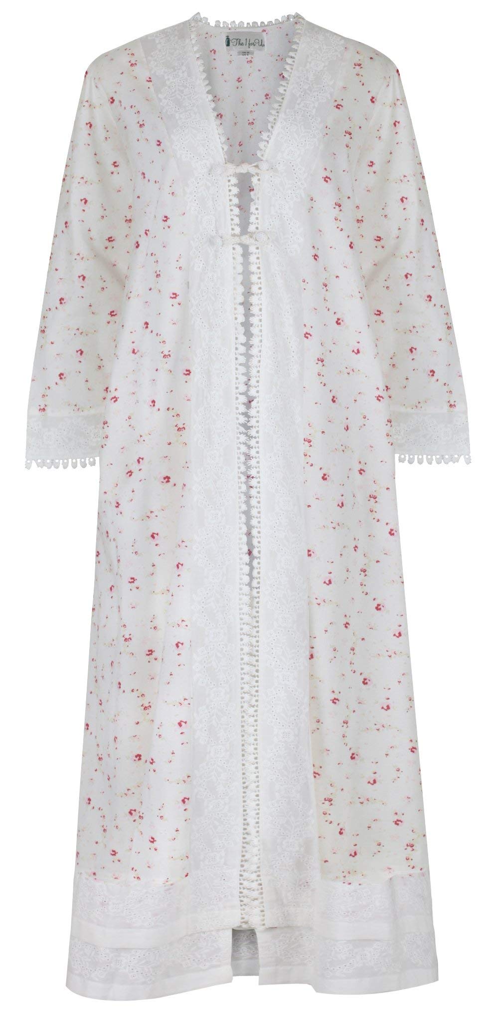Women's 100% Cotton Robe - Soft & Comfortable House Coat with Pockets | Rosalind Collection | Perfect for Spa, Lounging & Mornings