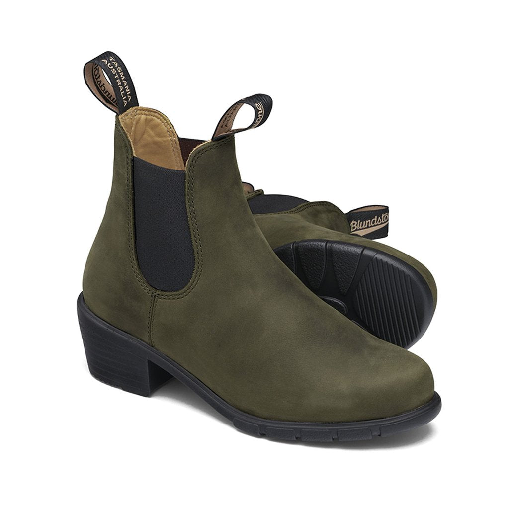 Blundstone 2170 Women's Chelsea Boots - Comfortable Leather Ankle Booties with Heel in Olive Green | Perfect for Work, Outdoor Activities & Casual Wear