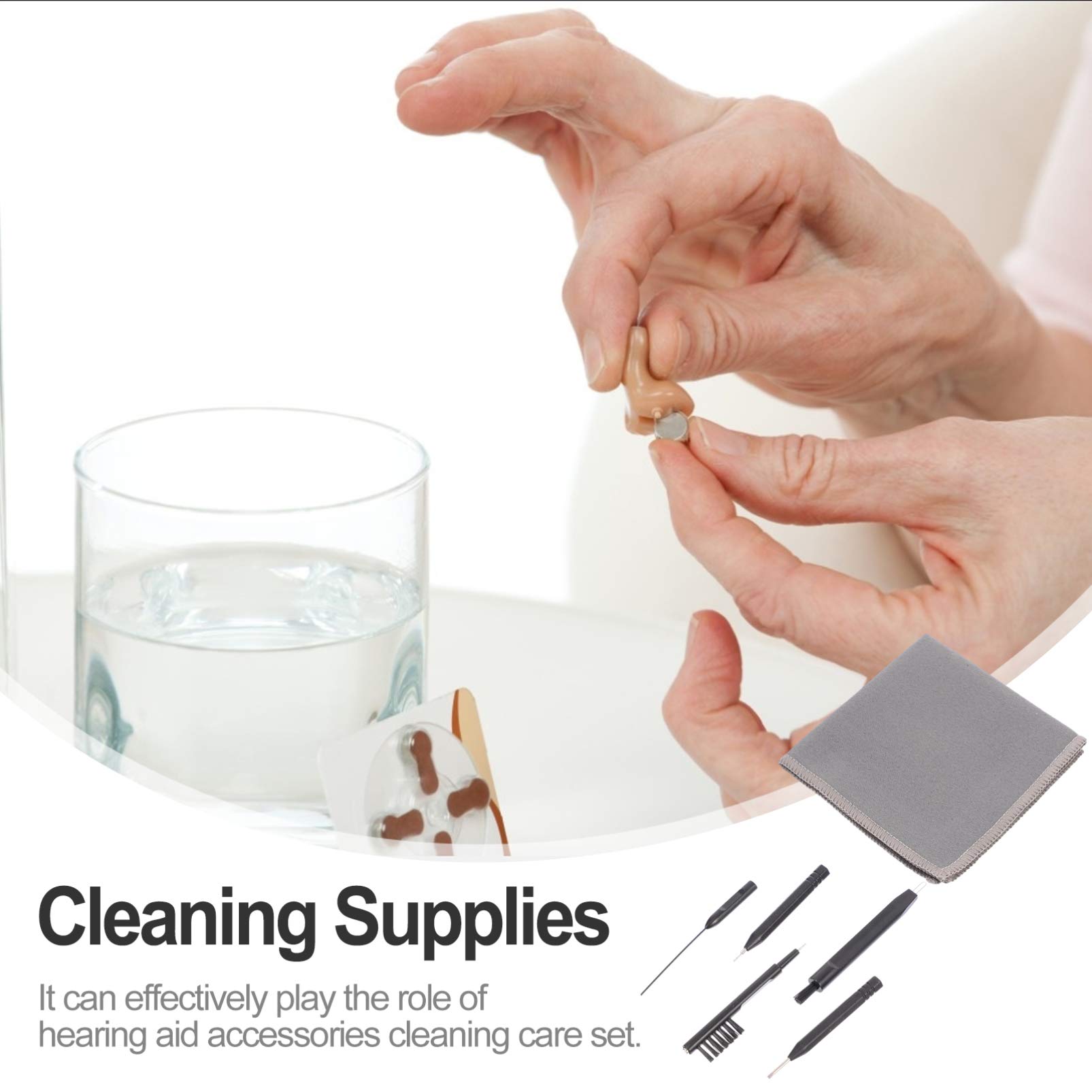 Hemobllo 6-Piece Ear Cleaning Kit - Soft Microfiber Brush & Earbud Cleaner for Headphones, Hearing Aids & Electronics | Gentle Cleaning Tools for Daily Hygiene & Device Maintenance
