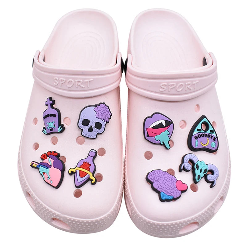 Cute Skull Shoe Charms for Crocs - Fun Shoe Accessories & Decorations for Women & Kids - Perfect Gift for Halloween, Parties & Everyday Wear - New Arrivals Fashion Jewelry Pins for Sandals & Shoes