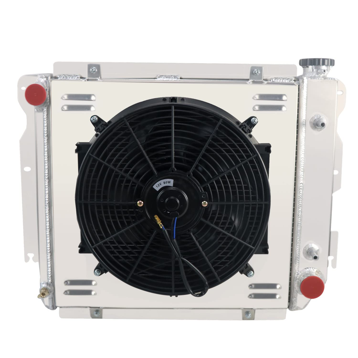3 Row Aluminum Radiator Fan Shroud for 1987-2006 Jeep Wrangler YJ/TJ & Chevy GM V8 Engines - Heavy Duty Cooling for Off-Road, Towing & Performance Upgrades