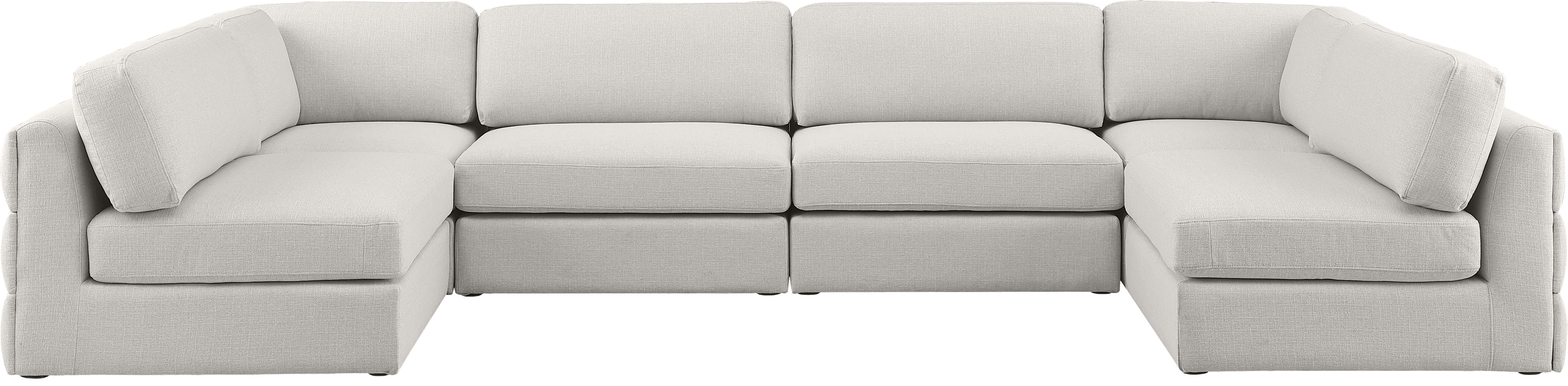 Beckham Durable Linen Textured Fabric Modular Sectional Sofa - Modern Living Room Furniture for Home & Office Comfort