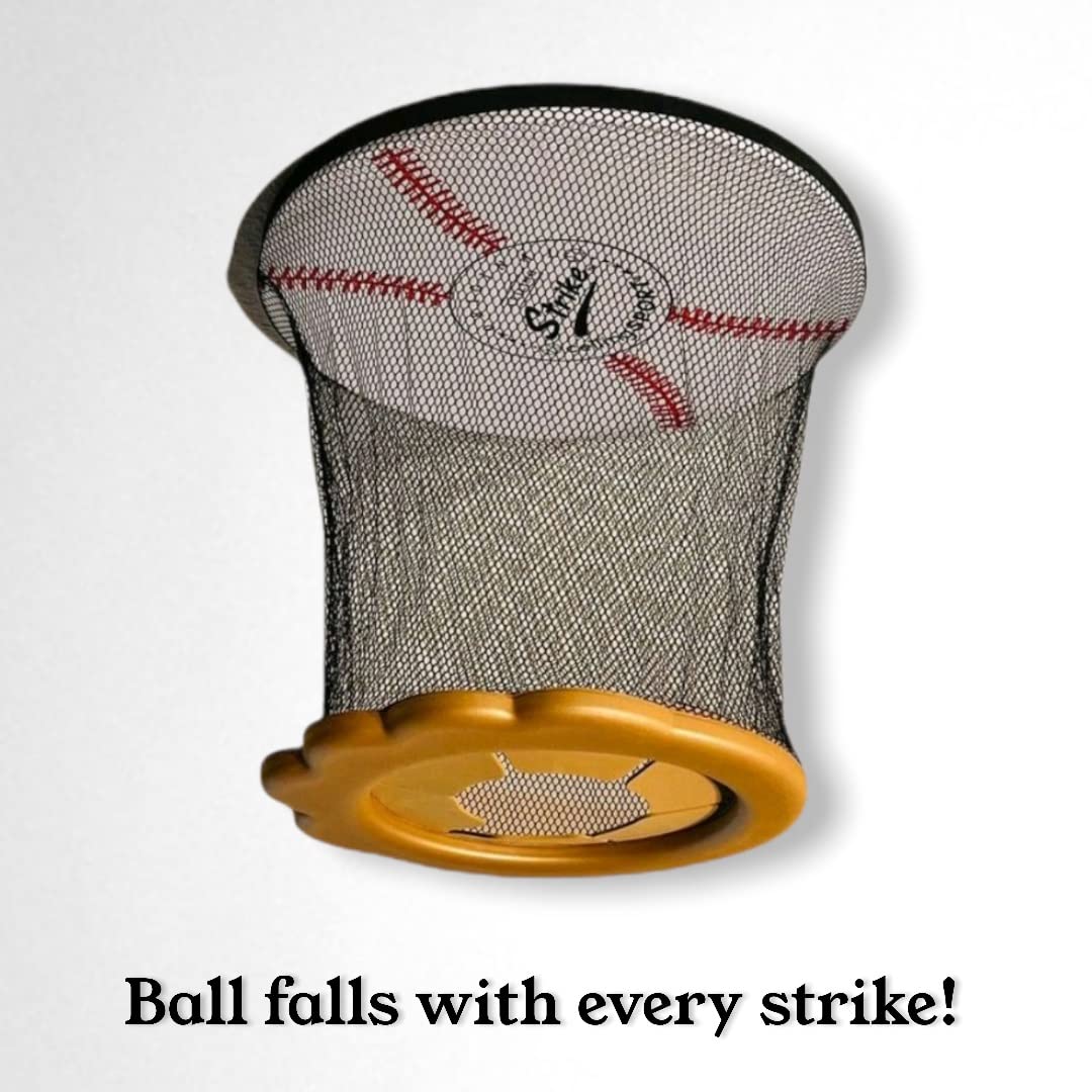 Indoor Baseball Training Set for Kids - Soft Backboard, Net, Mitt & 2 Mini Plush Baseballs | Fun Ceiling Strike Game for Children's Hand-Eye Coordination Practice | Perfect Gift for Young Baseball Enthusiasts | Ideal for Playrooms, Backyards & Birthday Parties