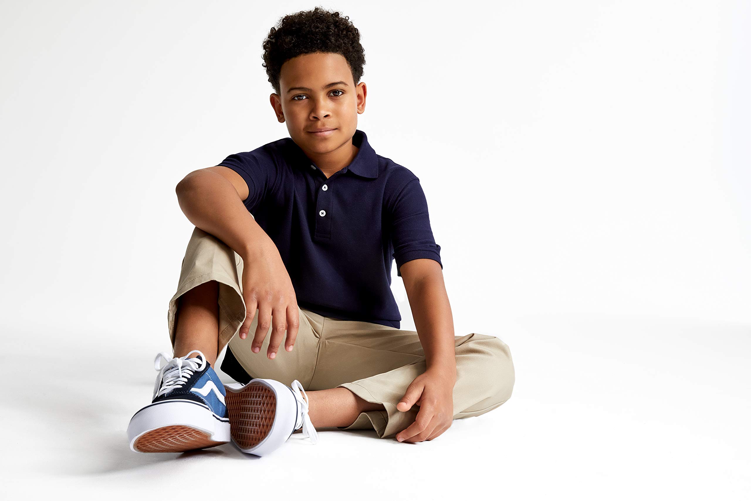 French Toast Boys' Short Sleeve Pique Polo Uniform Shirt - Standard & Husky Sizes | Comfortable School Uniform for Boys | Perfect for School, Church & Special Occasions