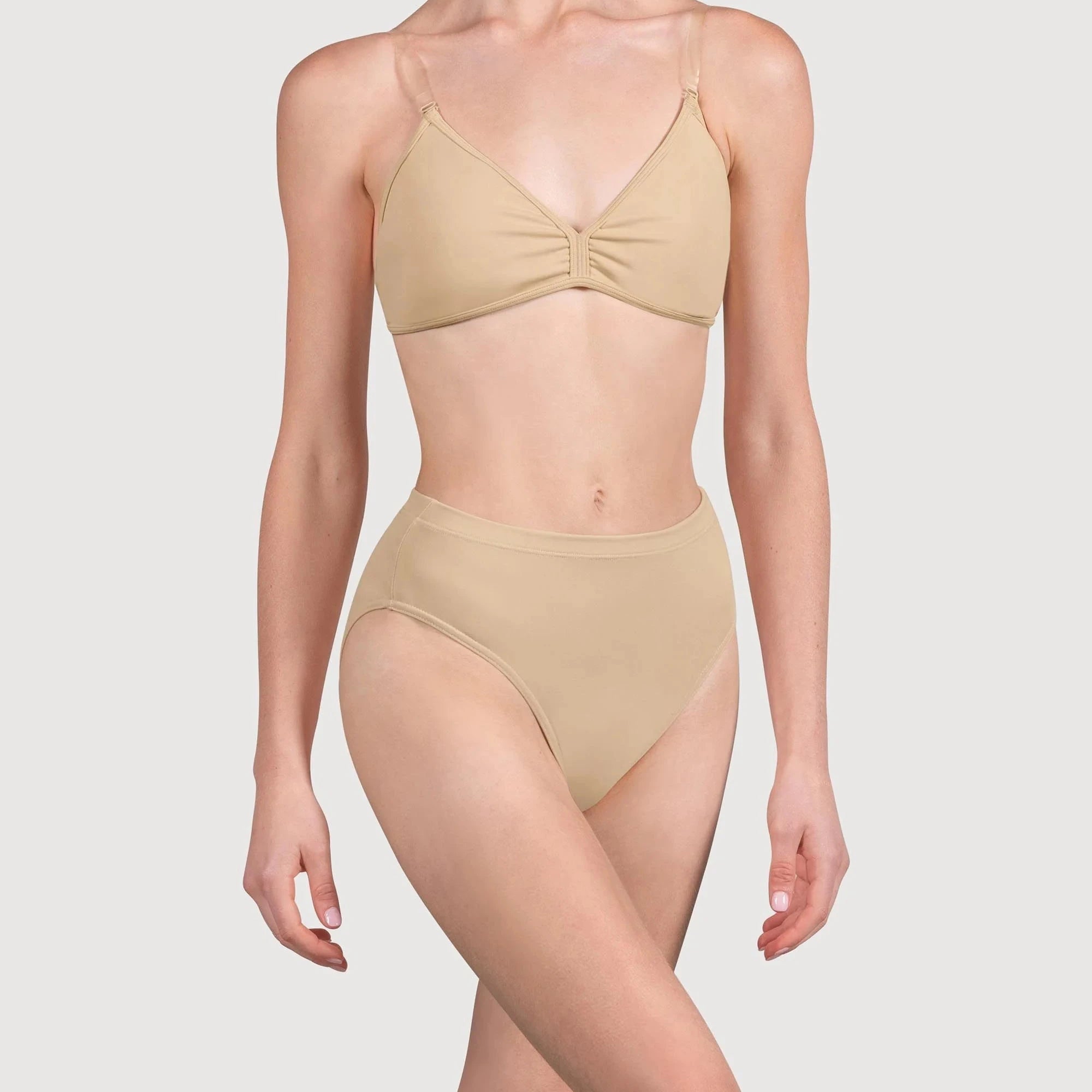 Bloch Women's Sand Aquila High Waist Brief - Comfortable Cotton Underwear for Yoga, Workout & Everyday Wear