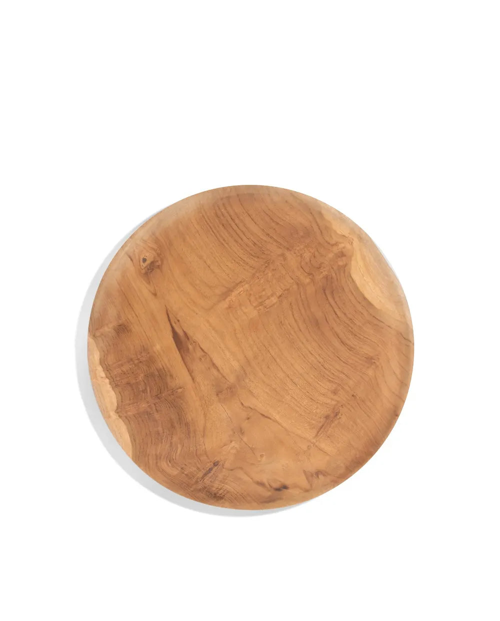 Round Teak Wood Plate - Handcrafted Natural Teak Serving Tray for Dining, Entertaining & Home Decor | Perfect for Appetizers, Cheese Boards & Party Platters