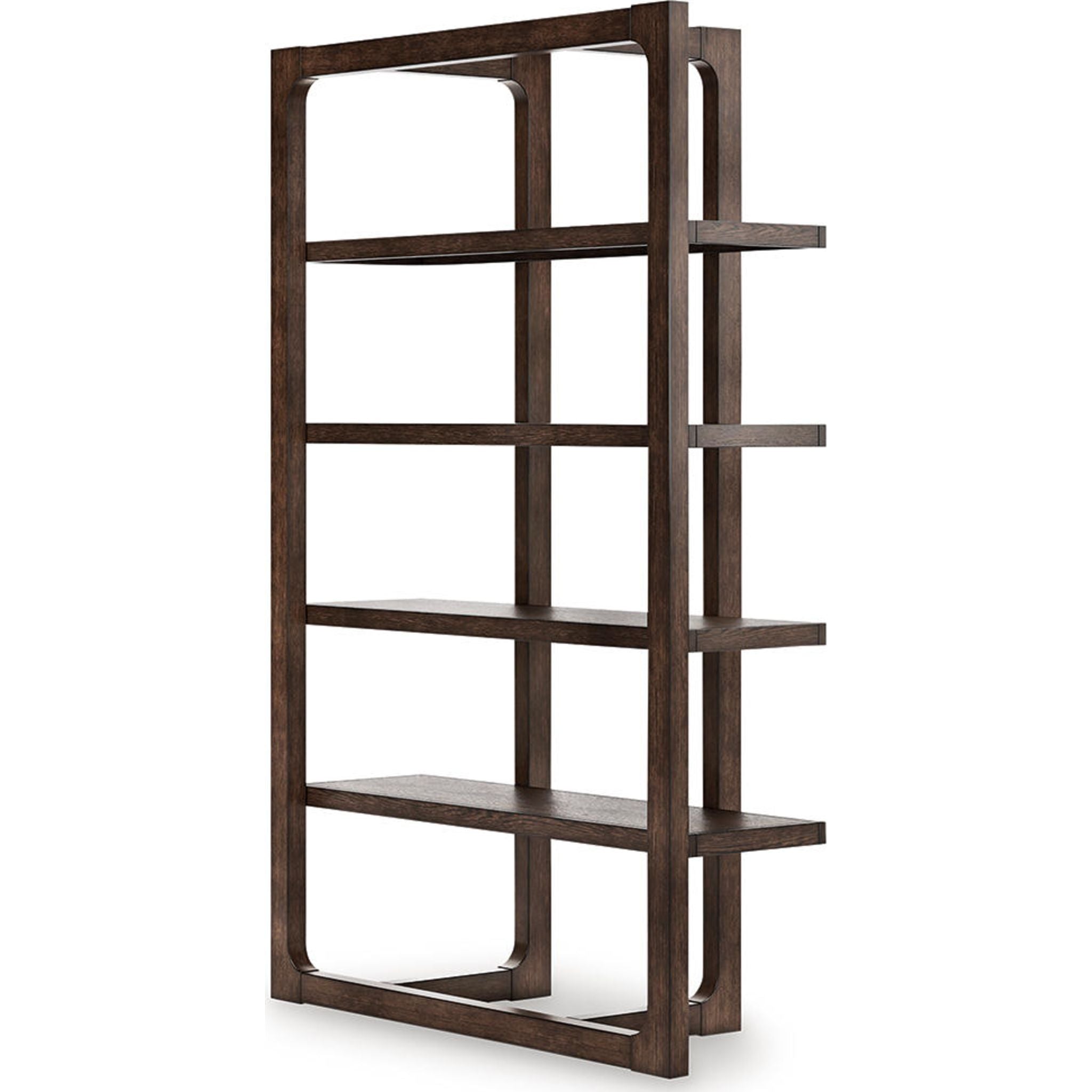 Breckington Dark Brown Bookcase - Modern Wooden Bookshelf for Living Room, Bedroom & Office Storage