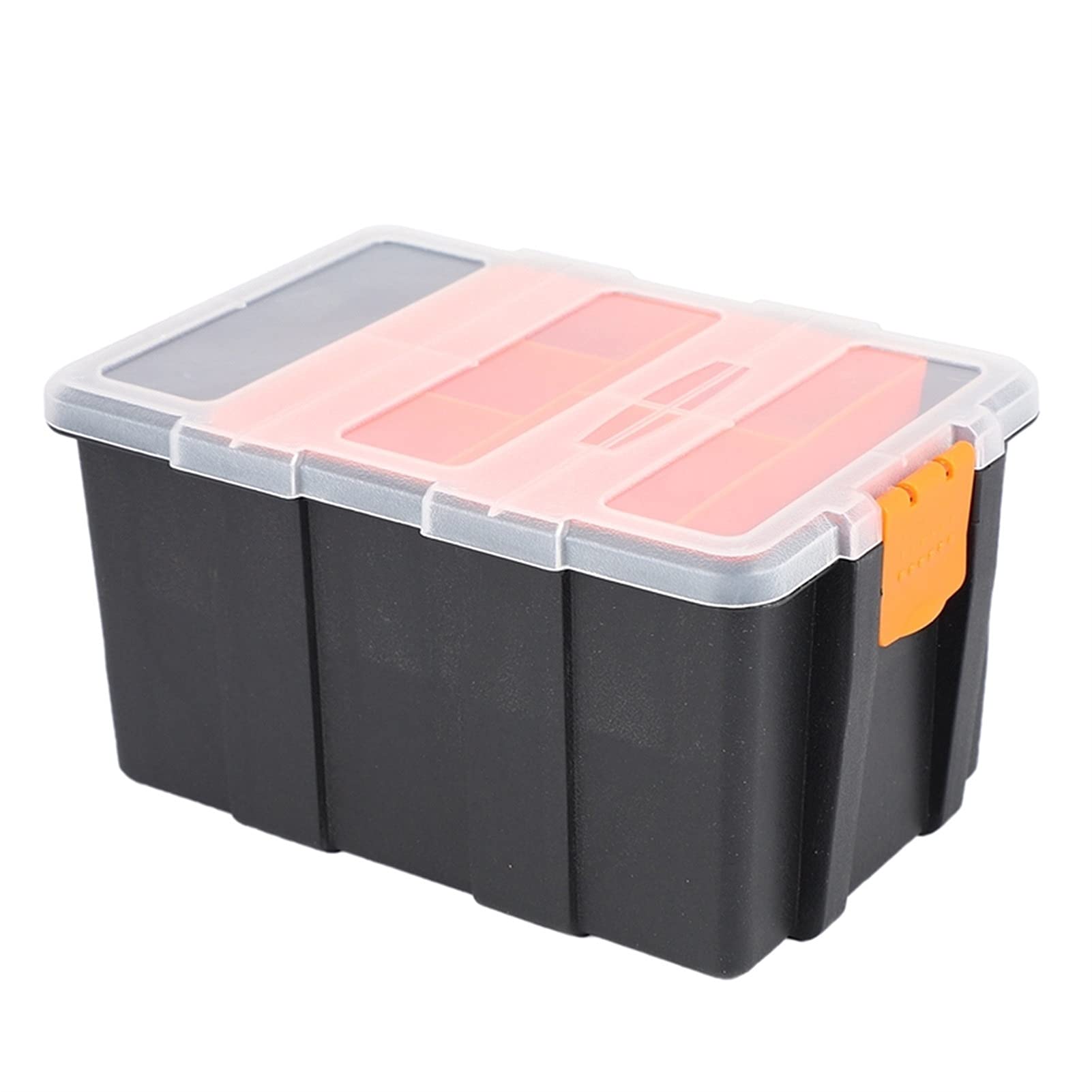 Multi-Function Storage Box - Portable Plastic Tool Organizer with Transparent Lid for Electrician Parts, Hardware & Car Repair Tools | Durable Toolbox Case for DIY Projects, Home Improvement & Workshop Organization
