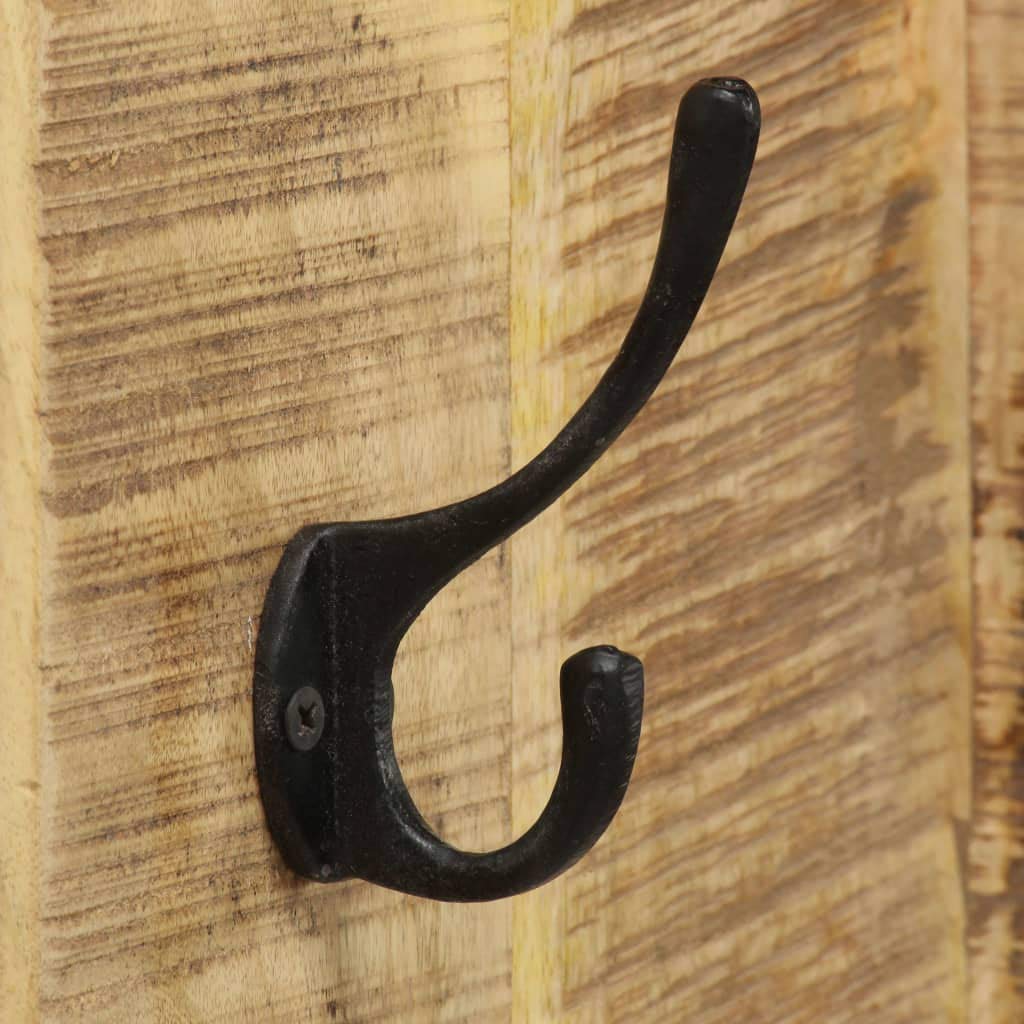 Premium Solid Mango Wood Wall-Mounted Coat Rack Set of 2 - 14.2x43.3x1.2 Inches - Durable Entryway Organizer for Hats, Scarves & Jackets - Perfect for Hallway, Bedroom or Mudroom Storage
