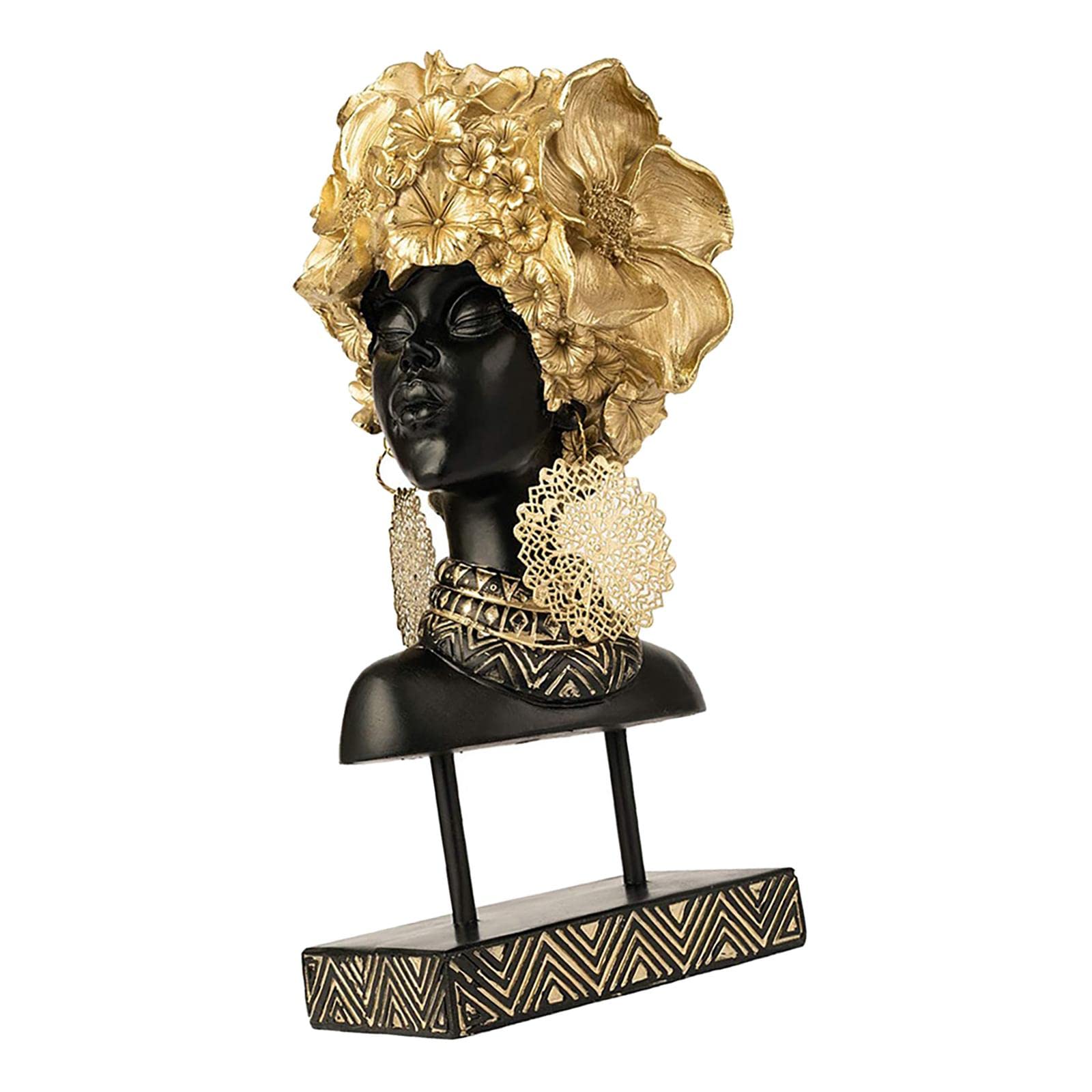 Yajuyi African Female Figurine Sculpture - Handcrafted Resin Lady Statue for Home & Office Decor | Perfect for Bookshelf, Desk, and Gift Giving