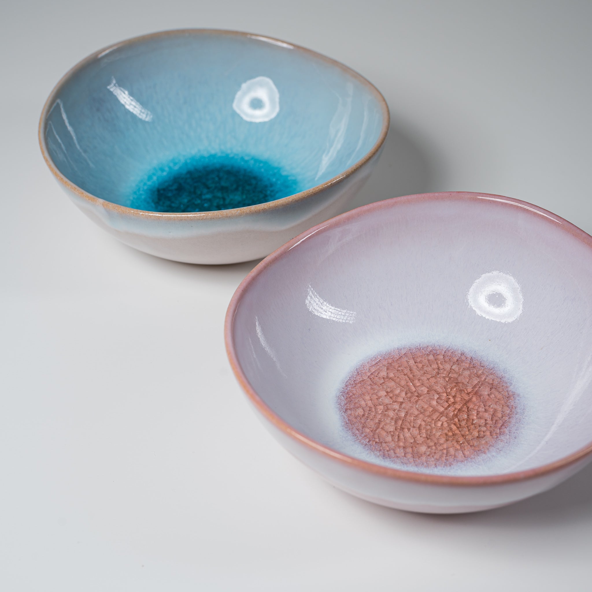 Tenryu Kiln Hagi Ware Salad Bowl - 15cm Milky Pink Japanese Ceramic Dish for Sushi, Pasta & Fruit | Elegant Tableware for Home Dining & Gifts