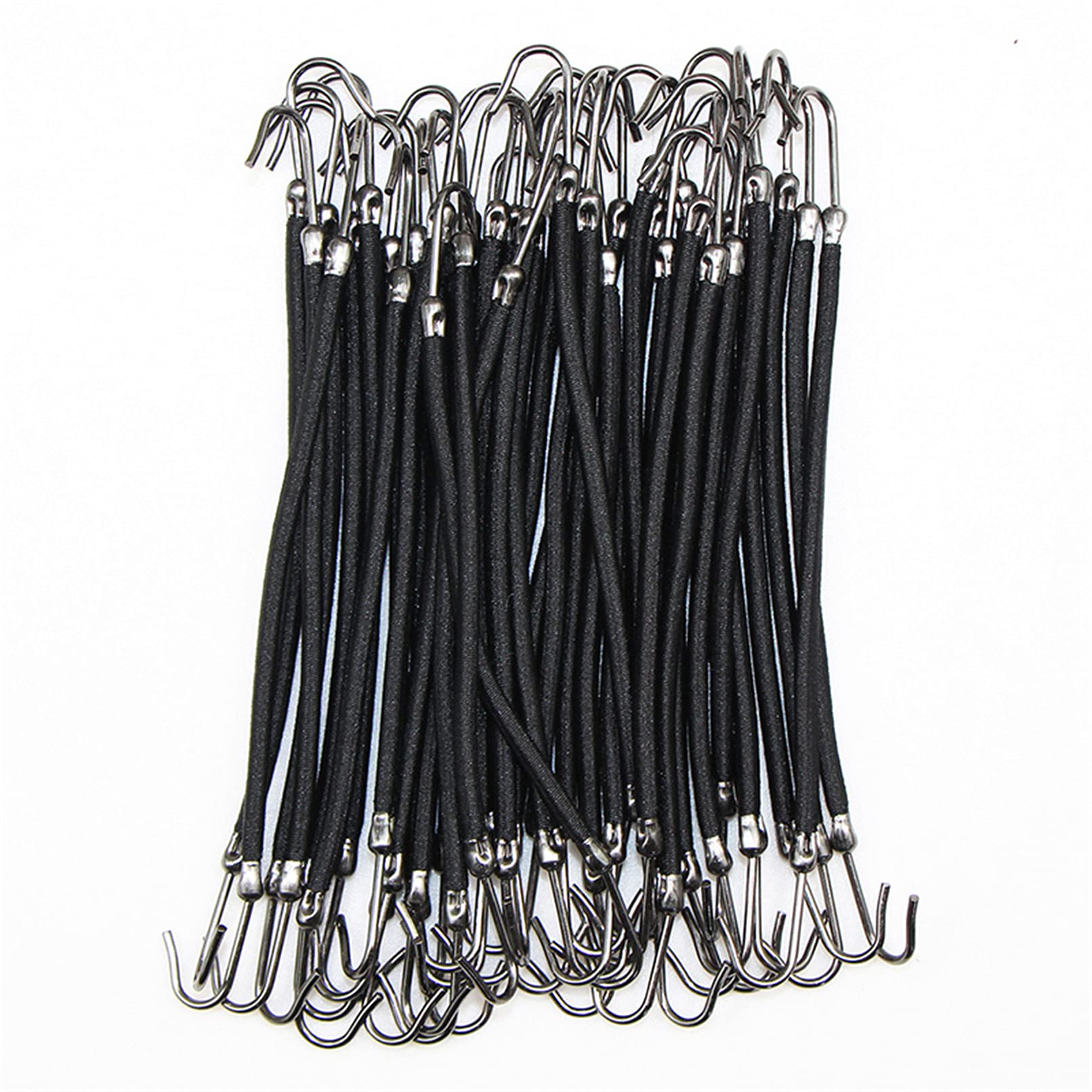 Sevenfly 20-Piece Elastic Hook Hair Ties - Black Ponytail Holders with Hooks for Women & Girls | Styling Hair Elastics for Sports, Work & Everyday Use
