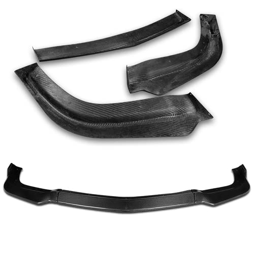 3-Piece Real Carbon Fiber Front Bumper Lip Spoiler & Side Skirt Kit for 2011-2014 Dodge Charger SRT - Aggressive Styling & Protection - Perfect for Car Shows & Street Racing
