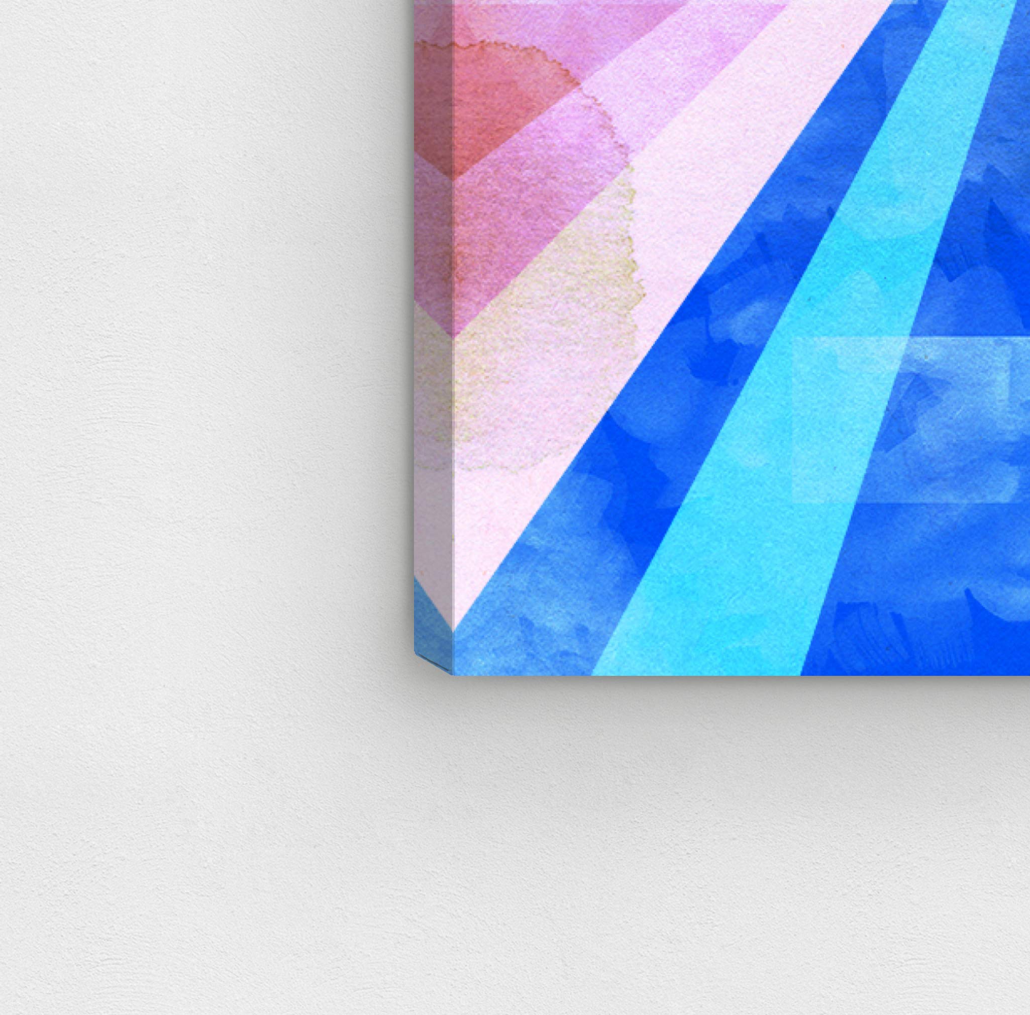 Abstract Wall Art Canvas Print 'Pastel Gateway' - Blue & Pink Modern Home Decor Painting 10