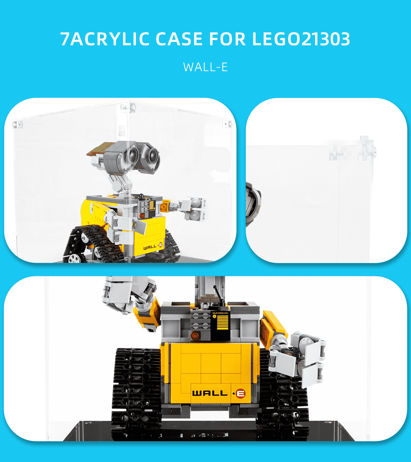 Official LEGO Ideas WALL-E 21303 Display Case - Premium Acrylic Showcase for Collectible LEGO Sets - Perfect for Home Decor, Office Display & Gift Giving