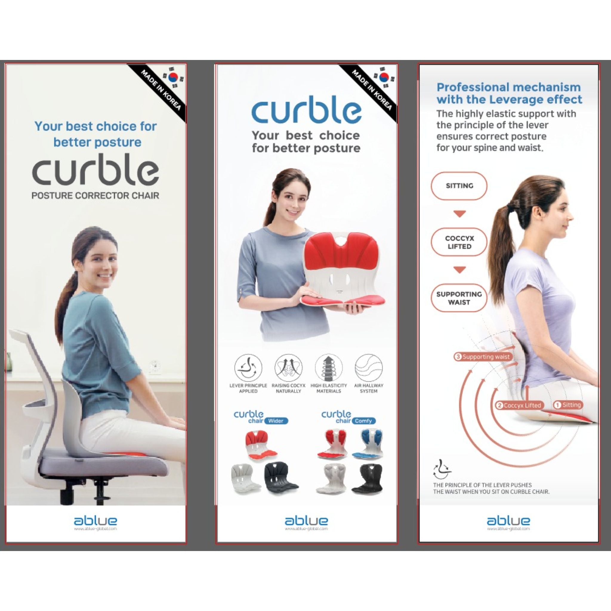 Curble Comfy Chair - Ergonomic Office Chair in Black for Home & Office Workspace - Perfect for Long Hours Sitting & Back Support