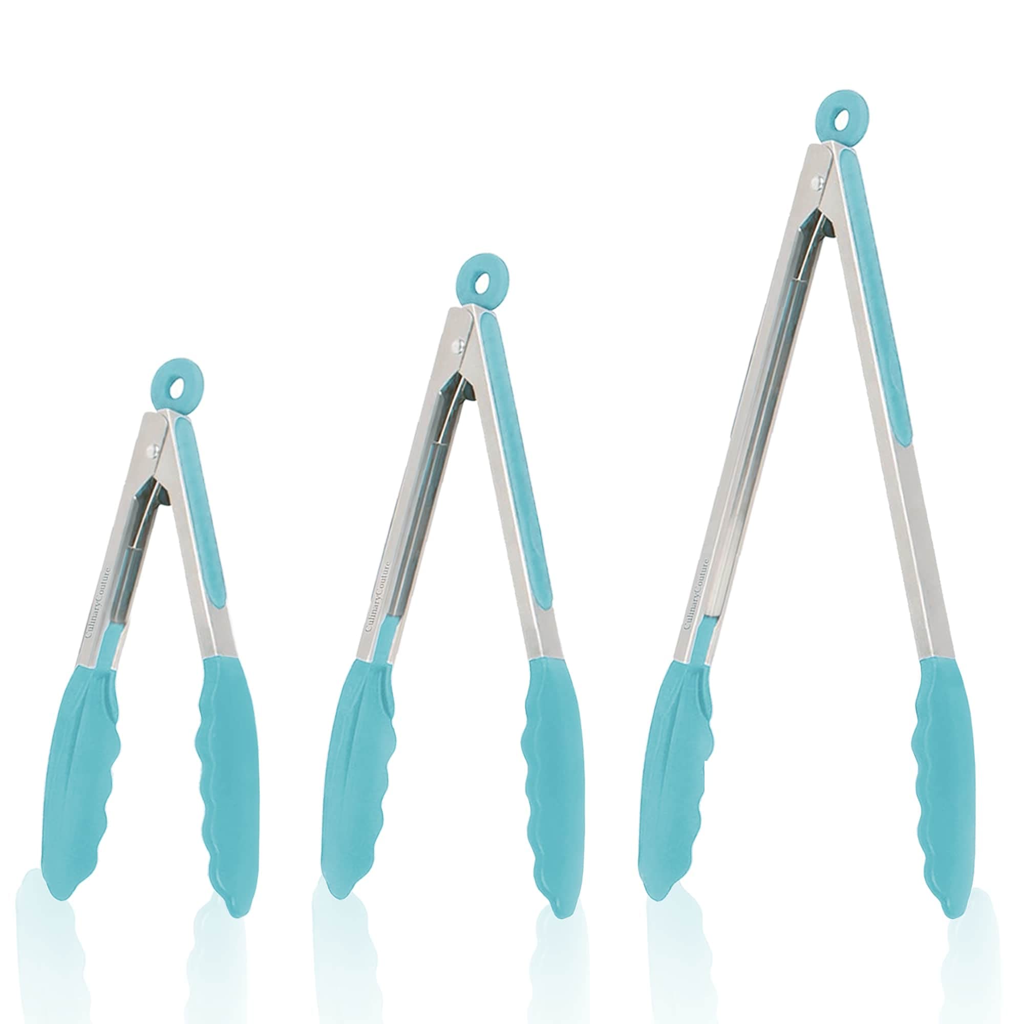 Premium Silicone Kitchen Tongs Set - Heat Resistant Cooking Tongs with Locking Mechanism (7